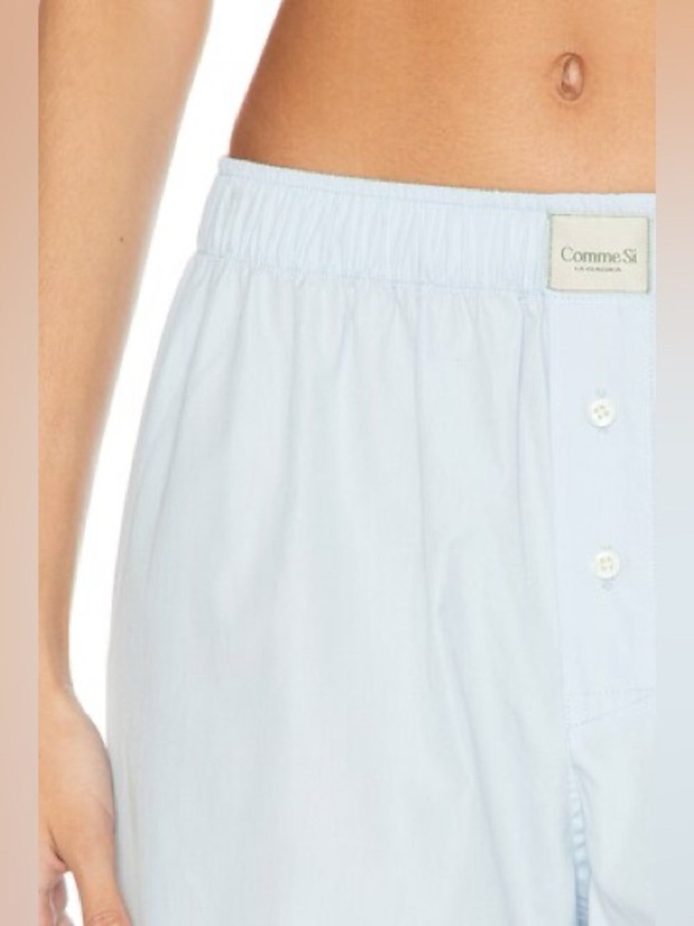 Comme Si La Boxer Alta Pant Poplin Cotton Light Blue Size Small Nwt — image 2 of 8